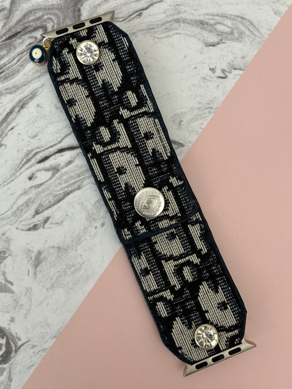 Watching Me Creations Authentic Upcycled Navy Dior Apple Watch Band - Size 4 - Picture 4 of 6